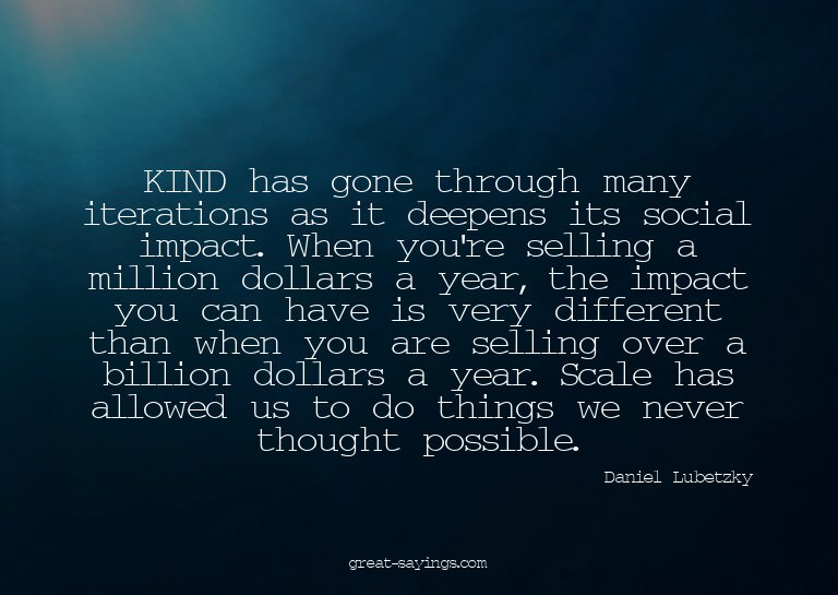 KIND has gone through many iterations as it deepens its