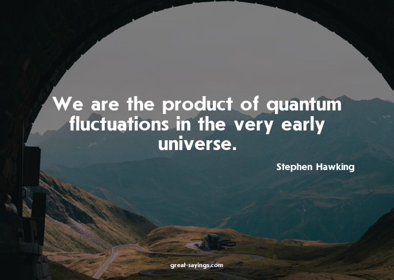 We are the product of quantum fluctuations in the very
