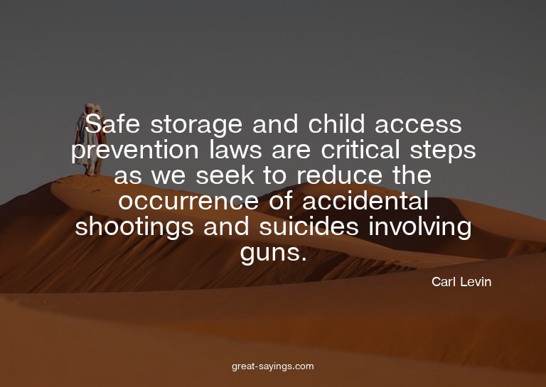 Safe storage and child access prevention laws are criti