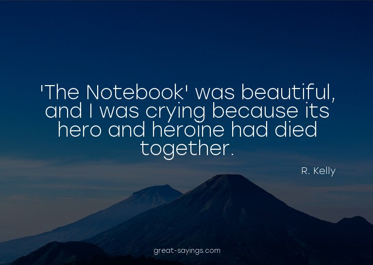 'The Notebook' was beautiful, and I was crying because