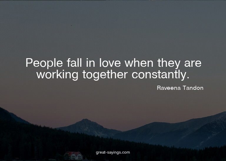 People fall in love when they are working together cons