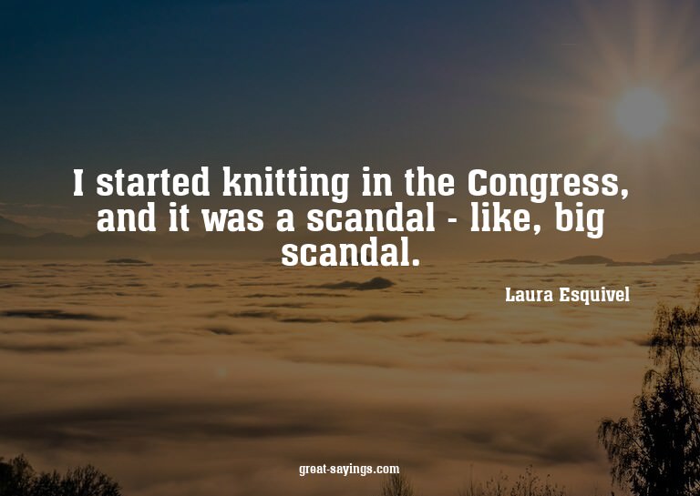 I started knitting in the Congress, and it was a scanda
