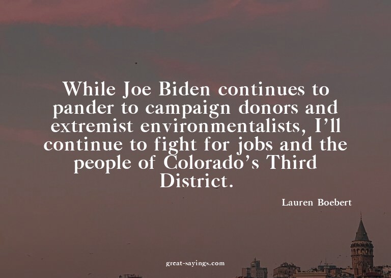 While Joe Biden continues to pander to campaign donors