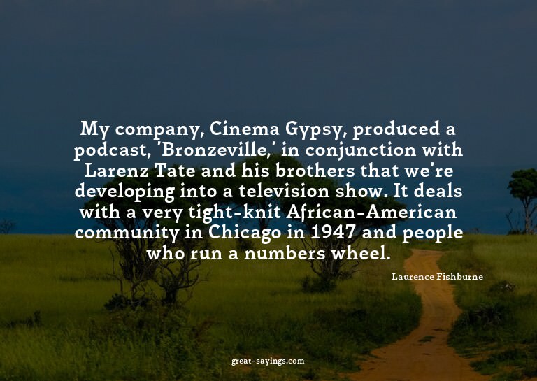 My company, Cinema Gypsy, produced a podcast, 'Bronzevi
