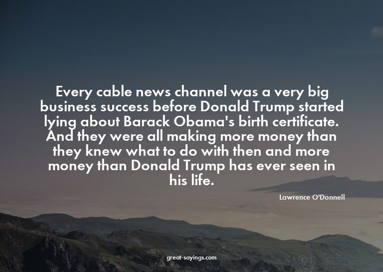 Every cable news channel was a very big business succes