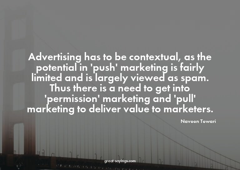 Advertising has to be contextual, as the potential in '