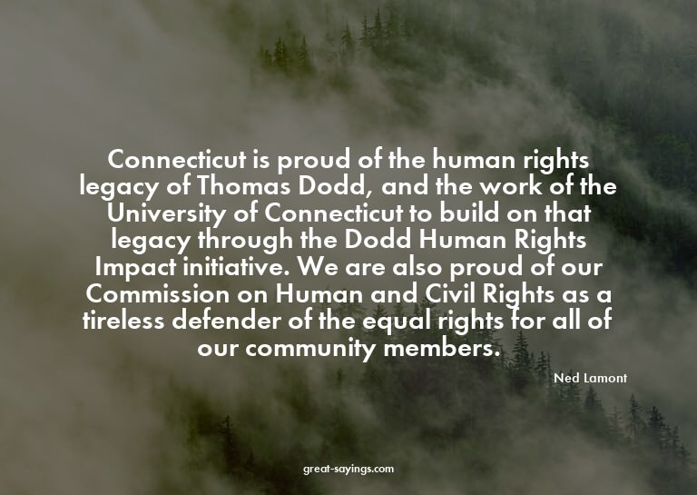 Connecticut is proud of the human rights legacy of Thom