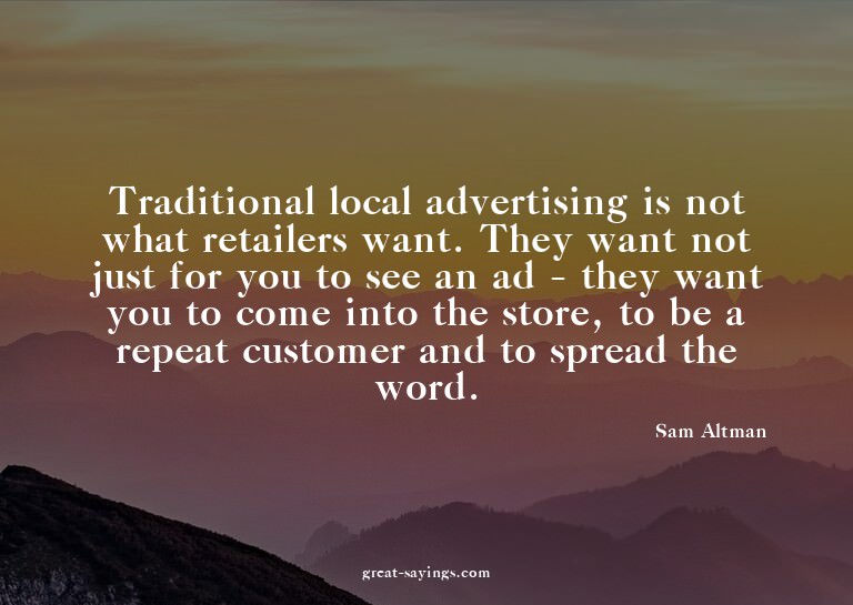 Traditional local advertising is not what retailers wan