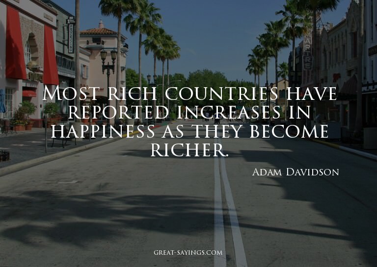 Most rich countries have reported increases in happines