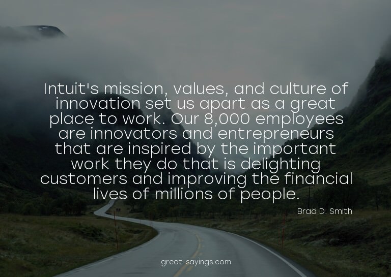 Intuit's mission, values, and culture of innovation set