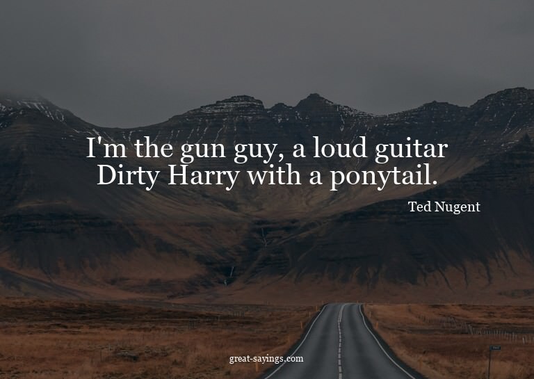 I'm the gun guy, a loud guitar Dirty Harry with a ponyt