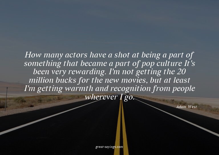 How many actors have a shot at being a part of somethin