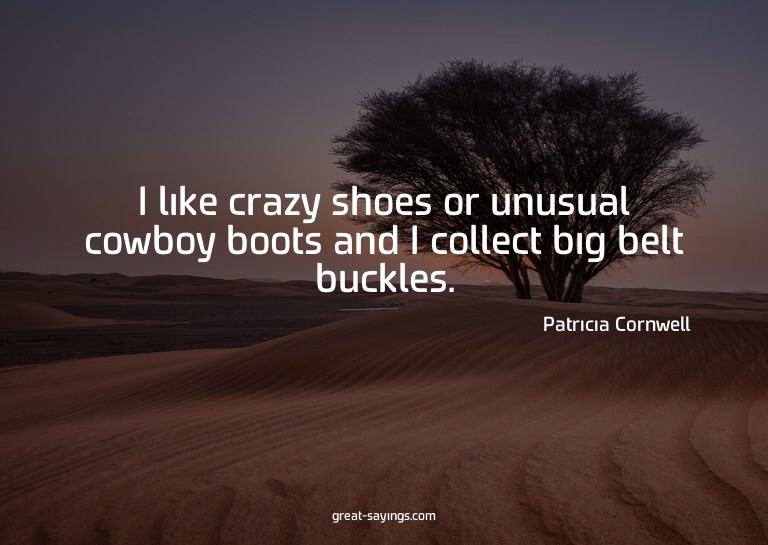 I like crazy shoes or unusual cowboy boots and I collec
