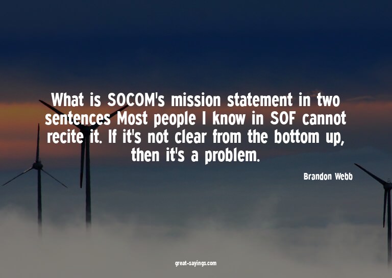 What is SOCOM's mission statement in two sentences? Mos