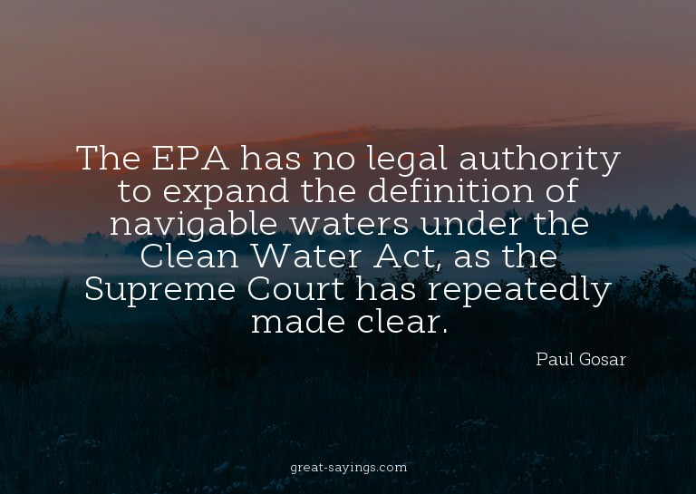 The EPA has no legal authority to expand the definition