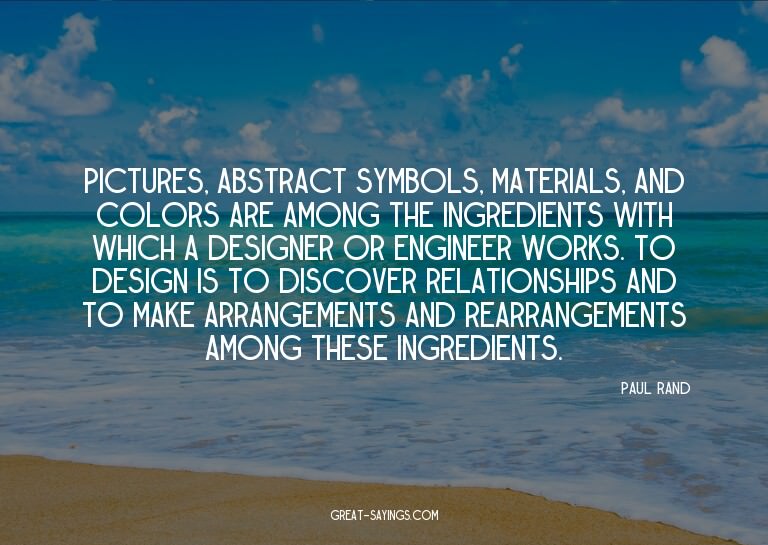 Pictures, abstract symbols, materials, and colors are a