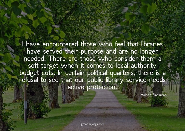 I have encountered those who feel that libraries have s