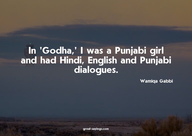 In 'Godha,' I was a Punjabi girl and had Hindi, English