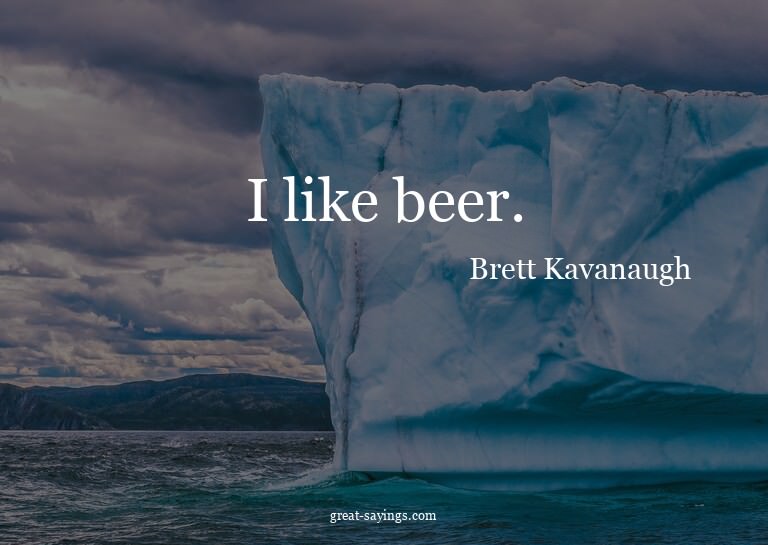 I like beer.

