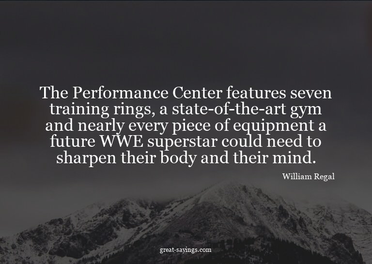 The Performance Center features seven training rings, a