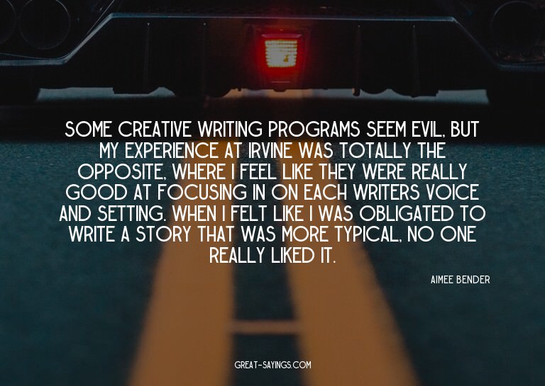 Some creative writing programs seem evil, but my experi