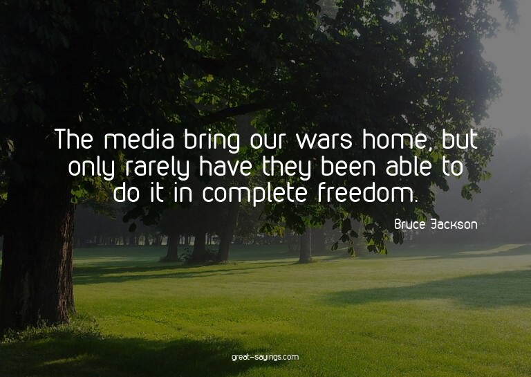 The media bring our wars home, but only rarely have the
