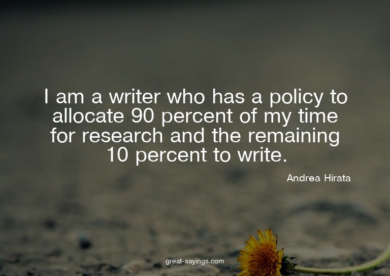 I am a writer who has a policy to allocate 90 percent o