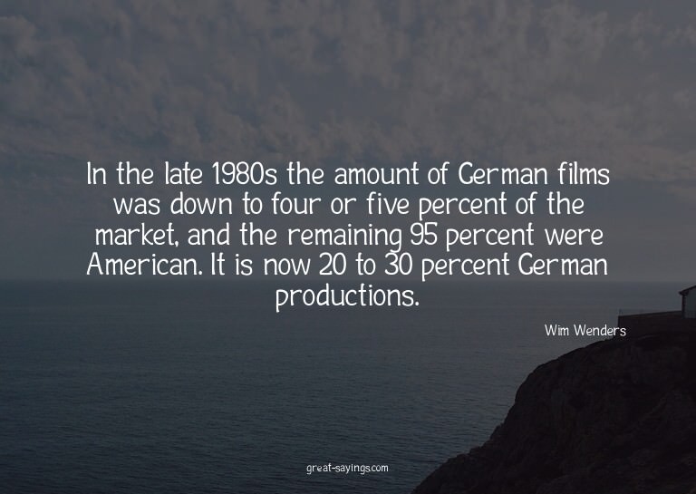 In the late 1980s the amount of German films was down t