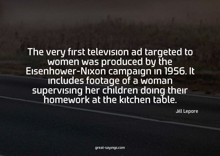 The very first television ad targeted to women was prod