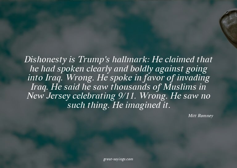 Dishonesty is Trump's hallmark: He claimed that he had
