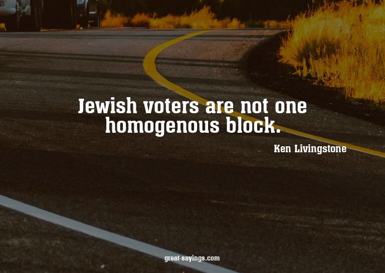 Jewish voters are not one homogenous block.

