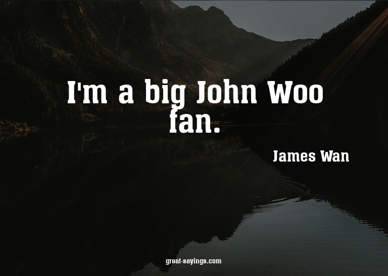 I'm a big John Woo fan.

