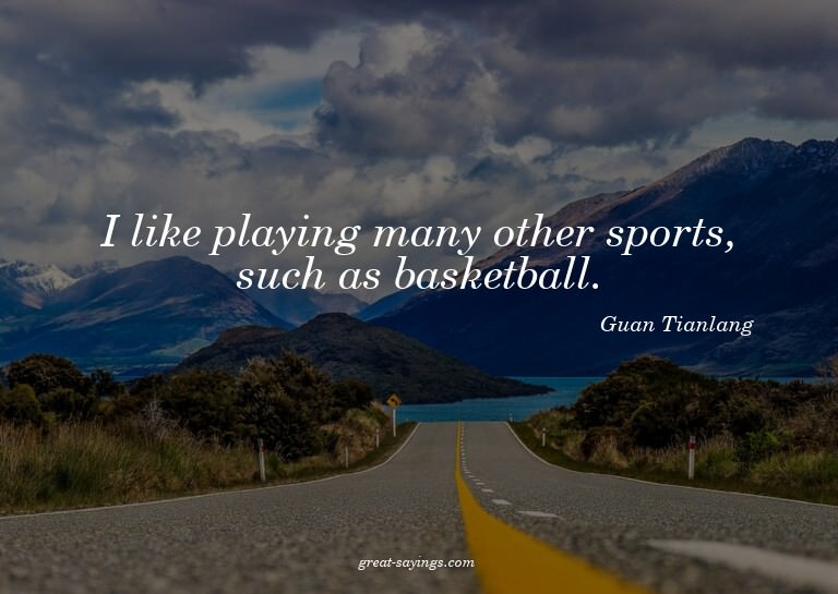 I like playing many other sports, such as basketball.

