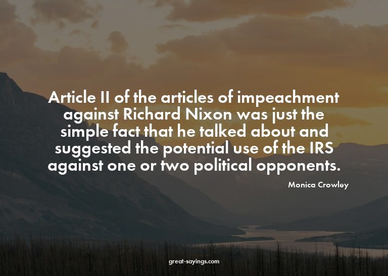 Article II of the articles of impeachment against Richa