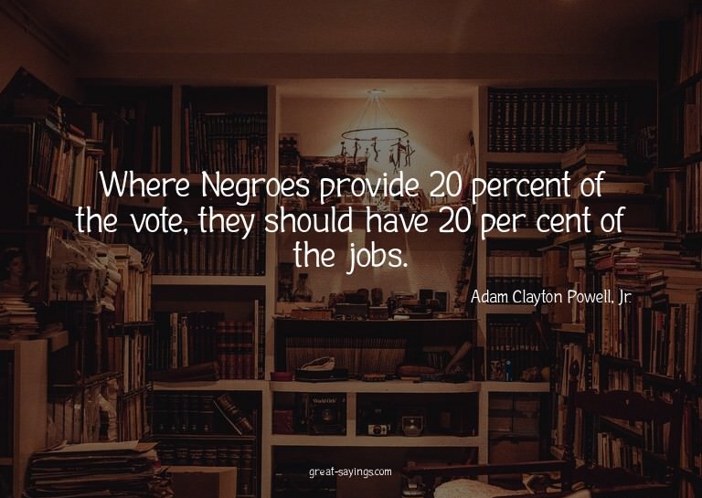 Where Negroes provide 20 percent of the vote, they shou