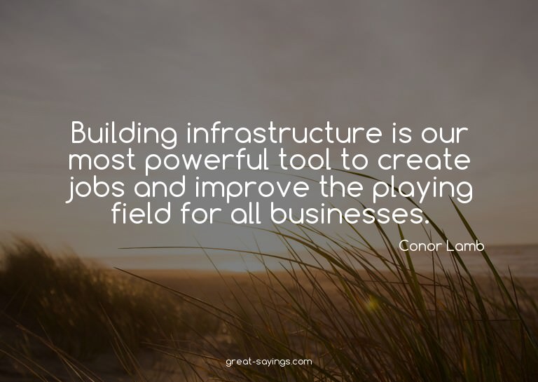 Building infrastructure is our most powerful tool to cr