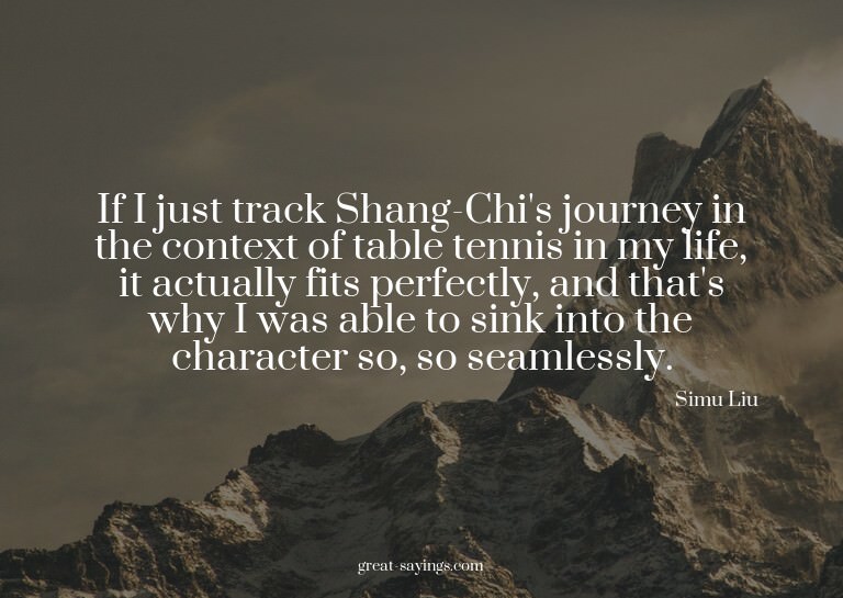 If I just track Shang-Chi's journey in the context of t