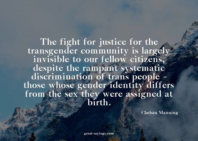 The fight for justice for the transgender community is