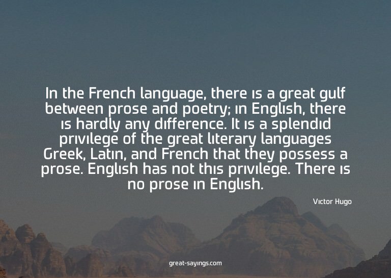 In the French language, there is a great gulf between p