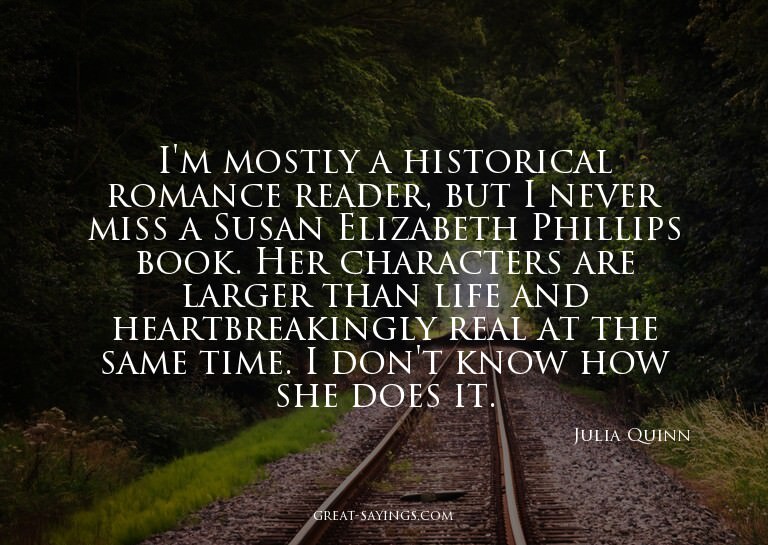 I'm mostly a historical romance reader, but I never mis