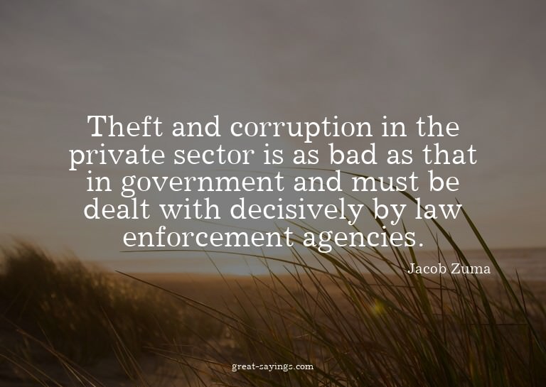 Theft and corruption in the private sector is as bad as