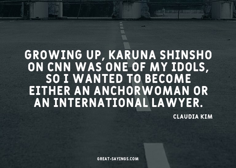Growing up, Karuna Shinsho on CNN was one of my idols,