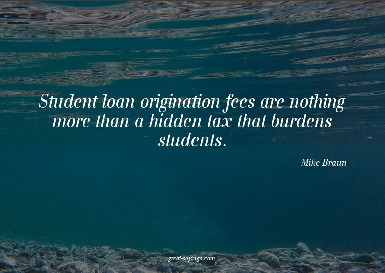 Student loan origination fees are nothing more than a h