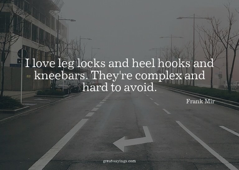I love leg locks and heel hooks and kneebars. They're c