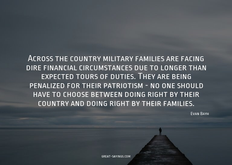 Across the country military families are facing dire fi