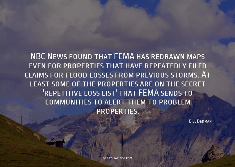 NBC News found that FEMA has redrawn maps even for prop