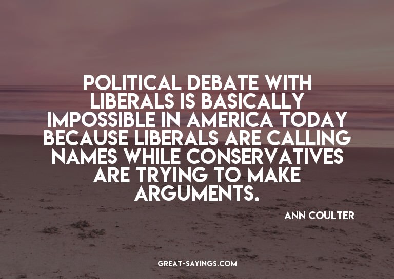Political debate with liberals is basically impossible