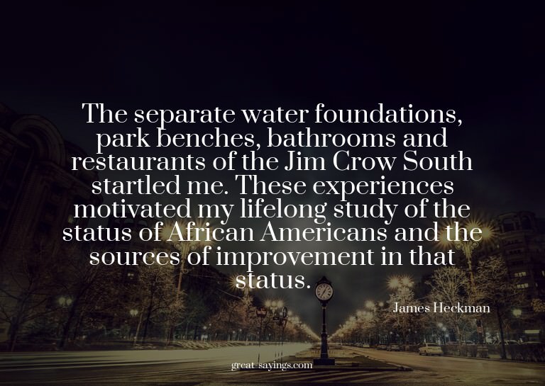 The separate water foundations, park benches, bathrooms