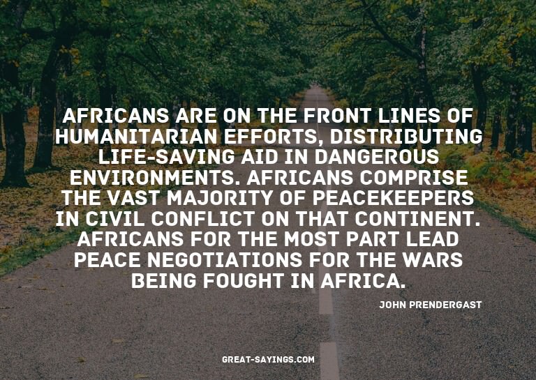 Africans are on the front lines of humanitarian efforts