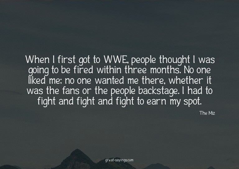 When I first got to WWE, people thought I was going to